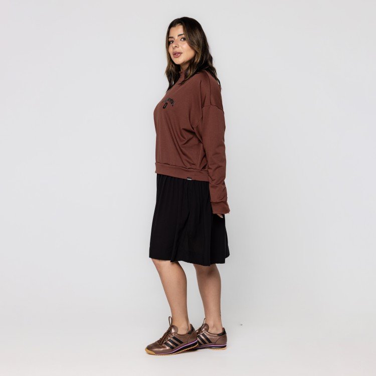 Vestido Illusion Oversized Brown
