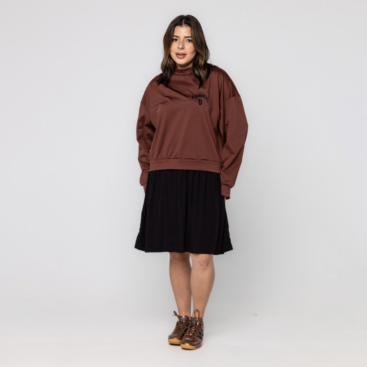 Vestido Illusion Oversized Brown