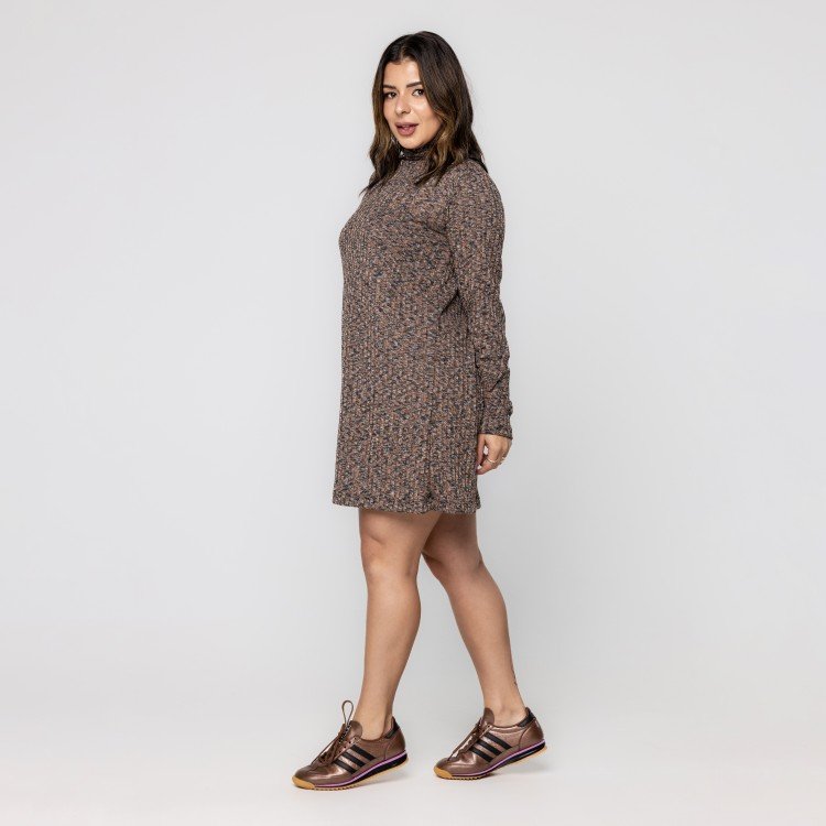 Vestido Melange Avelã