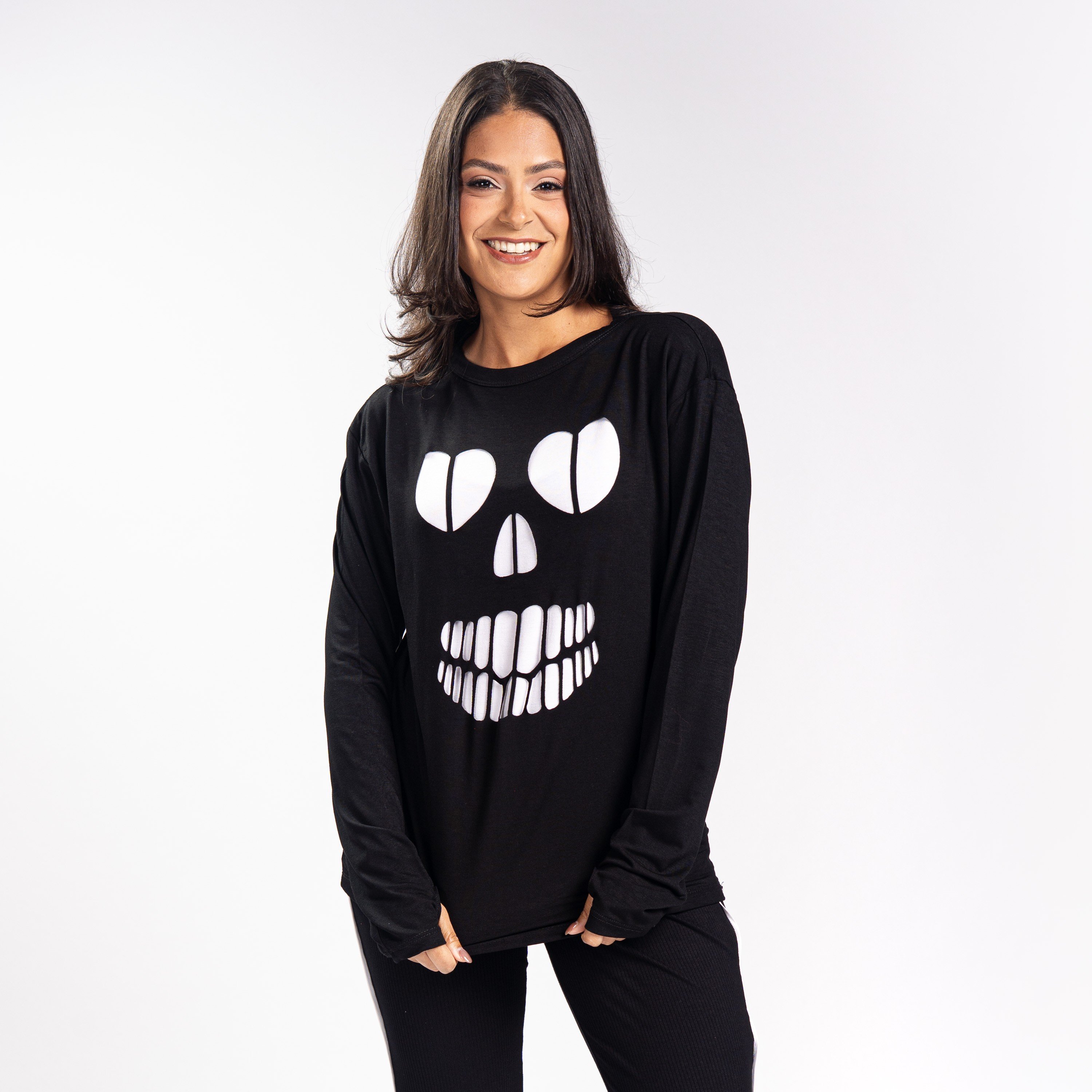 Blusa Skull Lover Recorte Laser - Deliriyou
