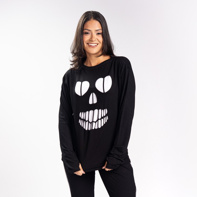 Blusa Skull Lover Recorte Laser