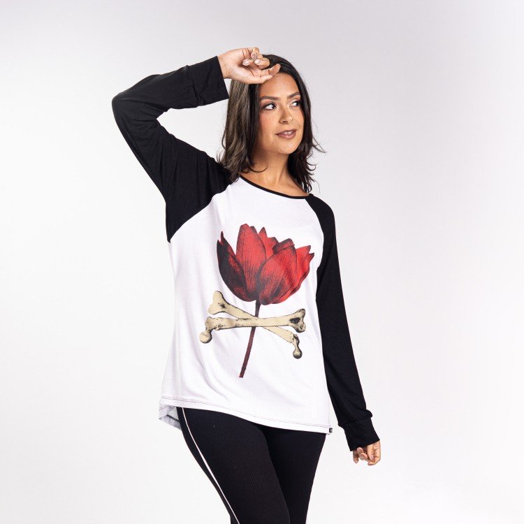 Blusa Manga Longa Raglan Lótus