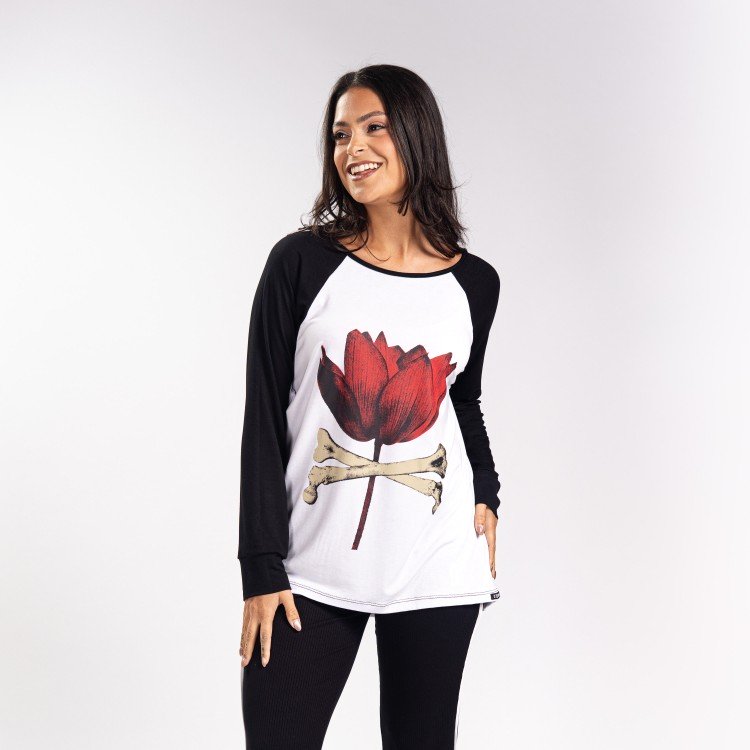 Blusa Manga Longa Raglan Lótus