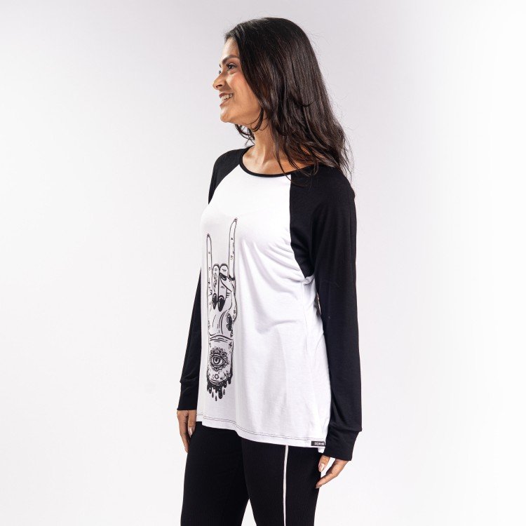 Blusa Manga Longa Raglan Rock Sign