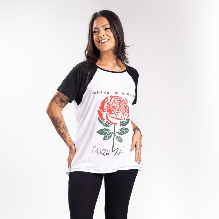 Blusa Raglan Rose