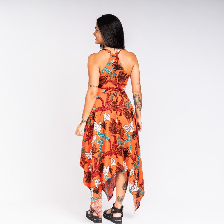Vestido Midi Transpassado Tropical