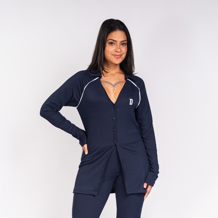 Cardigan Blue Canelado Vivo Deliriyou