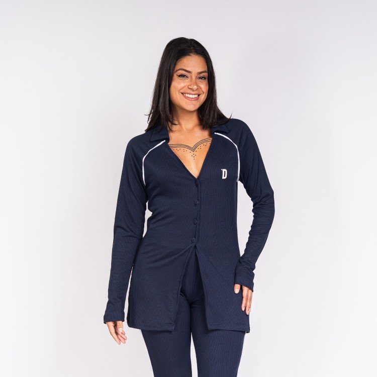 Cardigan Blue Canelado Vivo Deliriyou
