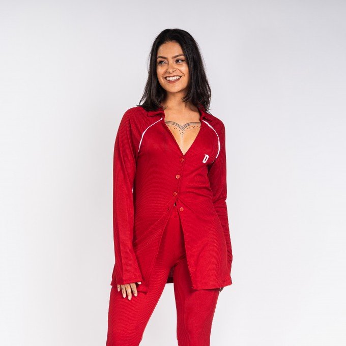 Cardigan Red Canelado Vivo Deliriyou