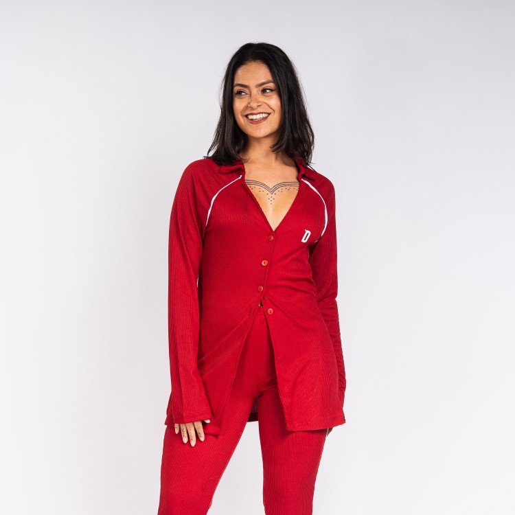 Cardigan Red Canelado Vivo Deliriyou