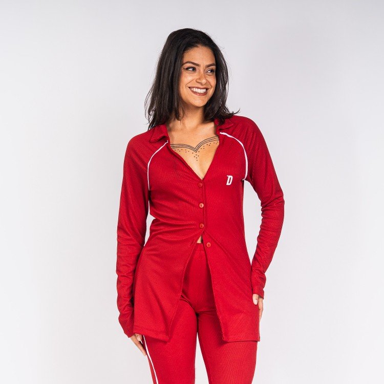 Cardigan Red Canelado Vivo Deliriyou