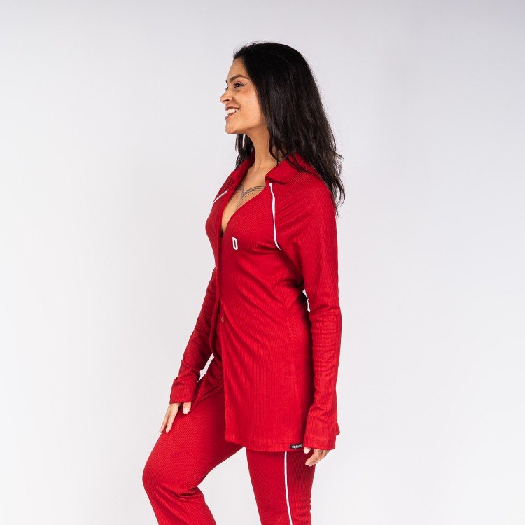 Cardigan Red Canelado Vivo Deliriyou