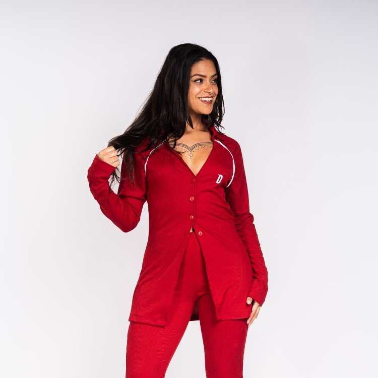 Cardigan Red Canelado Vivo Deliriyou