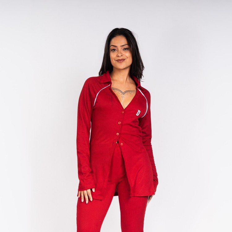 Cardigan Red Canelado Vivo Deliriyou