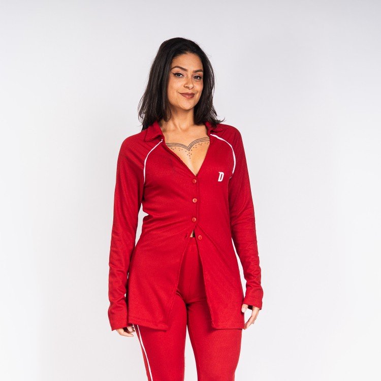 Cardigan Red Canelado Vivo Deliriyou