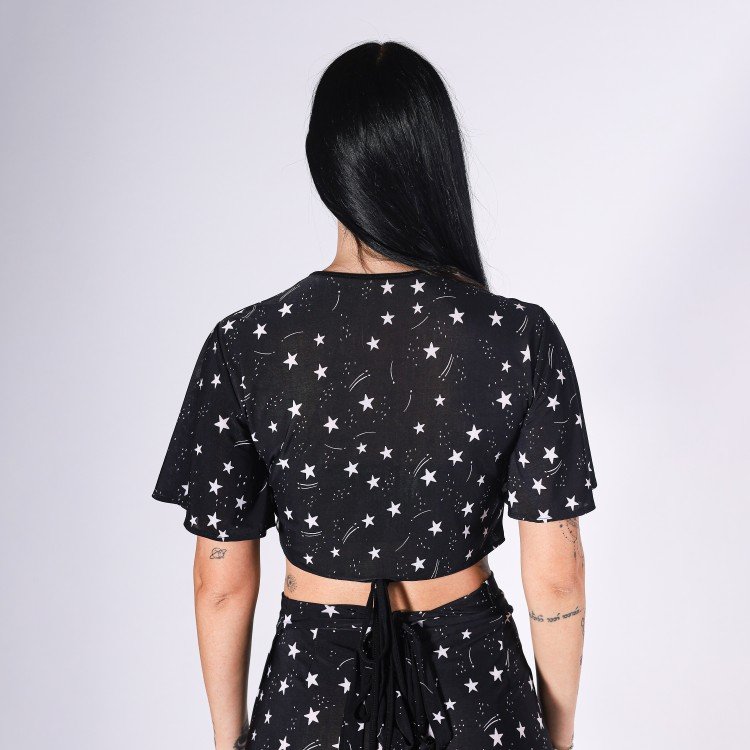 Blusa Transpassada Black Star