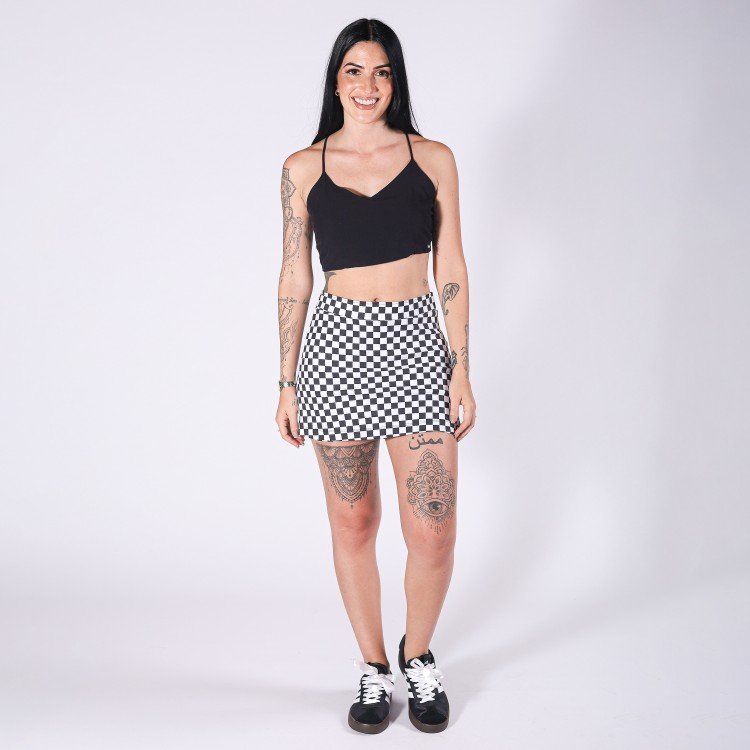 Short Saia Quadriculado