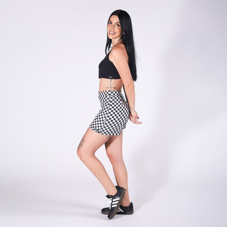 Short Saia Quadriculado