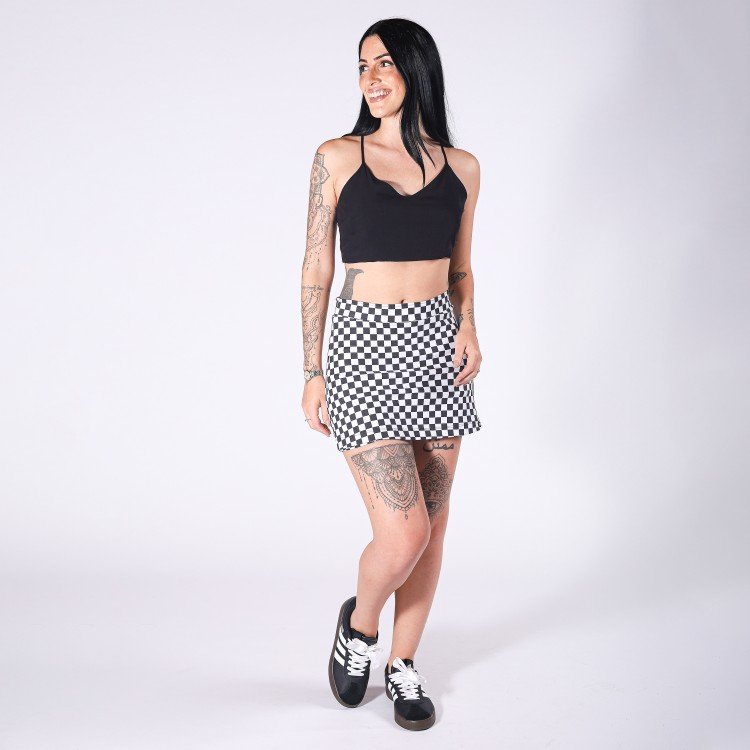 Short Saia Quadriculado