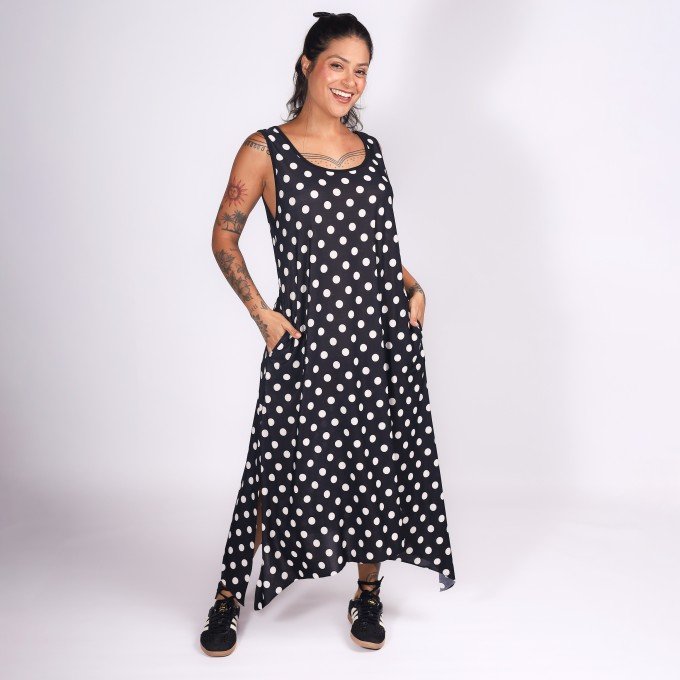 Vestido Poá Assimétrico Deliriyou