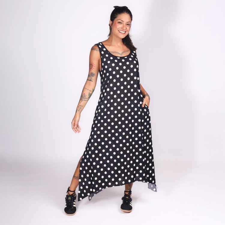 Vestido Poá Assimétrico Deliriyou