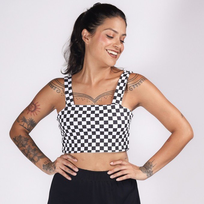 Cropped Top Checkerboard