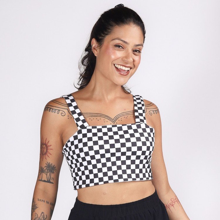 Cropped Top Checkerboard