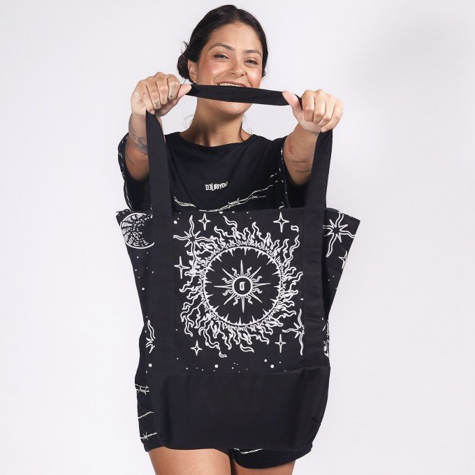 Ecobag Black Cosmic Sun D