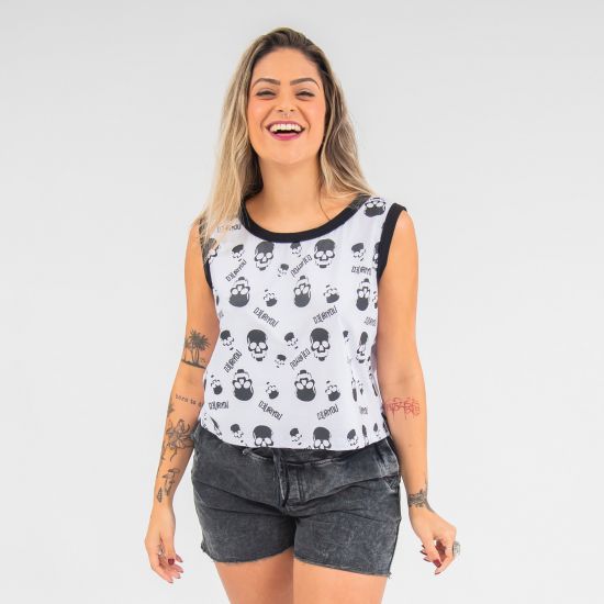 Blusa Branca Skull DLY