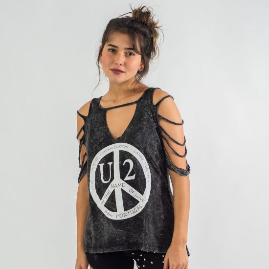 Blusa Estonada U2 Peace