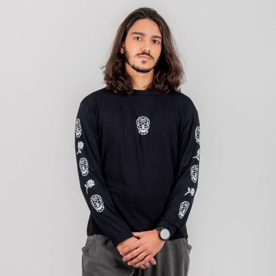 Blusa Geometric Skull Manga Longa