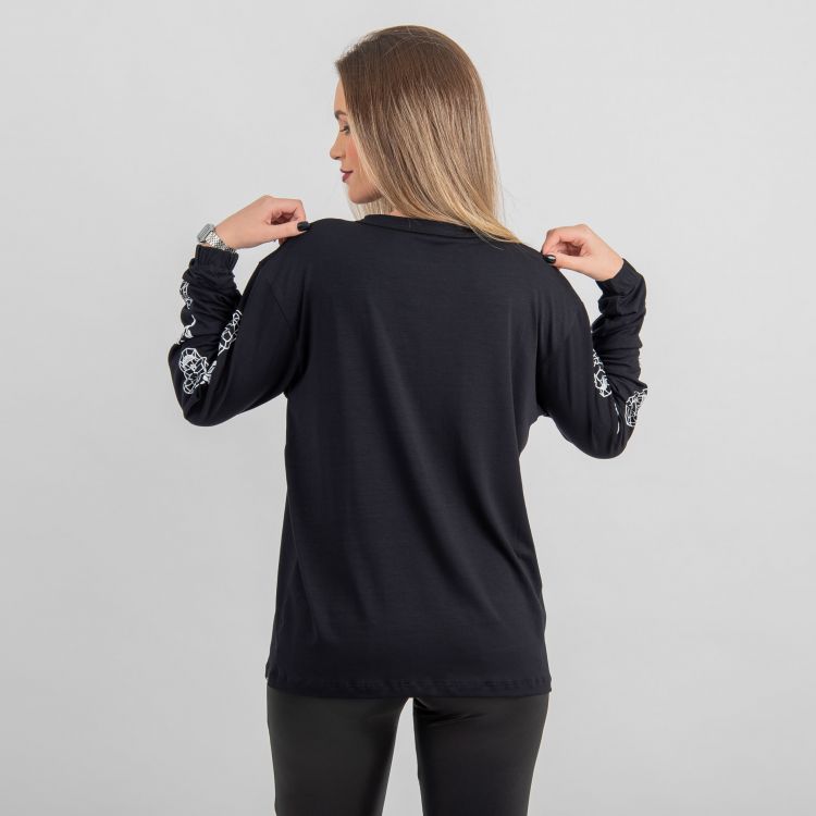 Blusa Geometric Skull Manga Longa