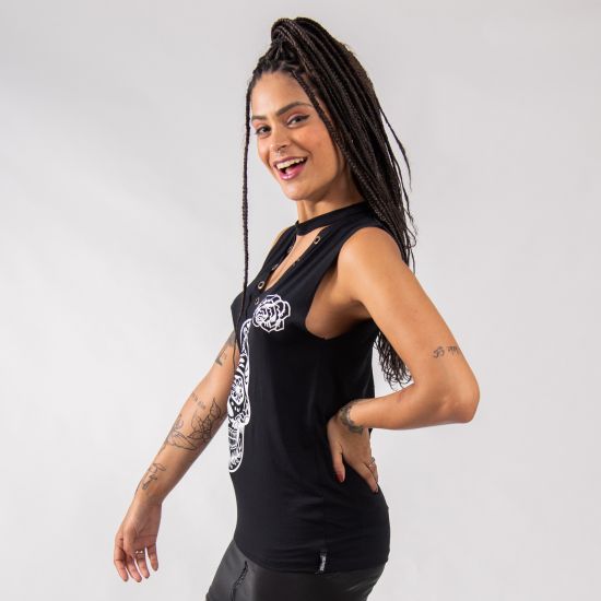 Blusa Choker Caveira Mexicana