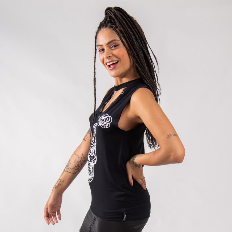 Blusa Choker Caveira Mexicana