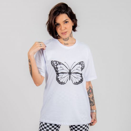 Camiseta Branca Butterfly