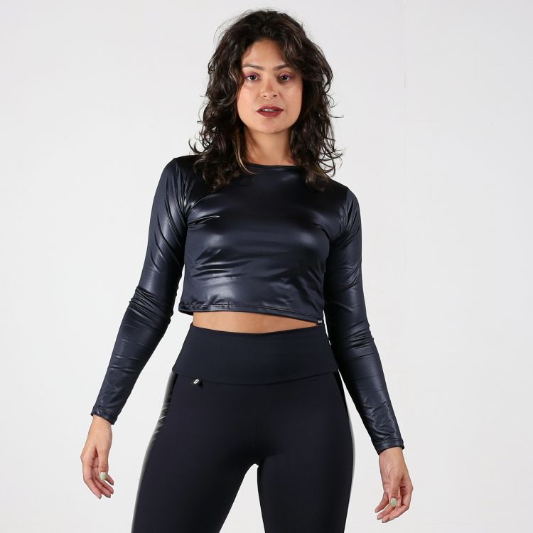 Blusa Cropped Cirrê Black