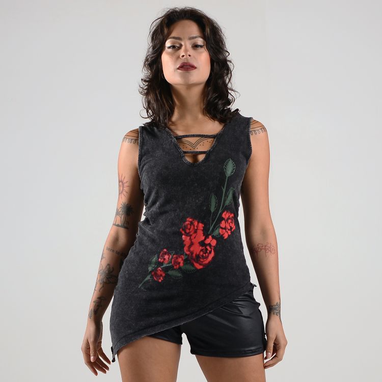 Blusa Estonada Assimétrica