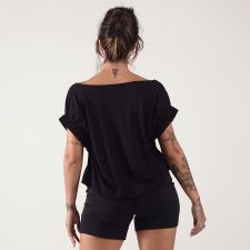 Blusa Elástico Na Manga Casual Lisa