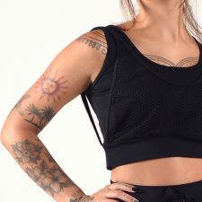 Cropped Regata Tela Sobreposta