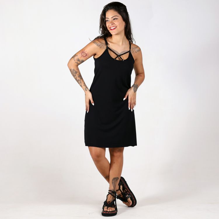 Vestido Casual Decote X Liso