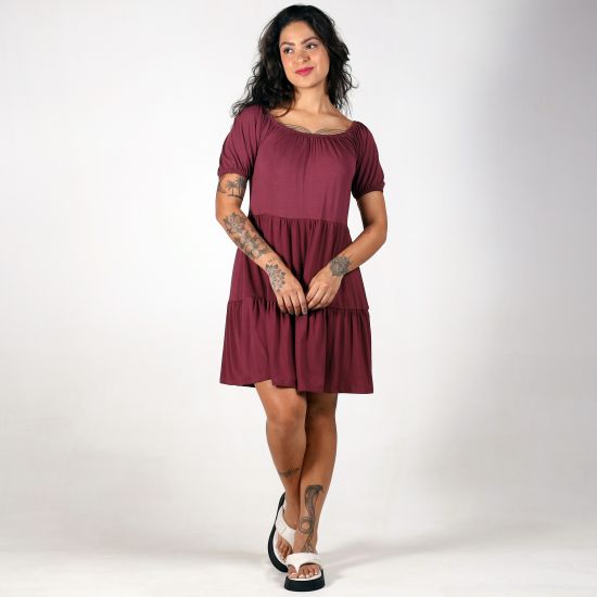 Vestido Ciganinha Vinho