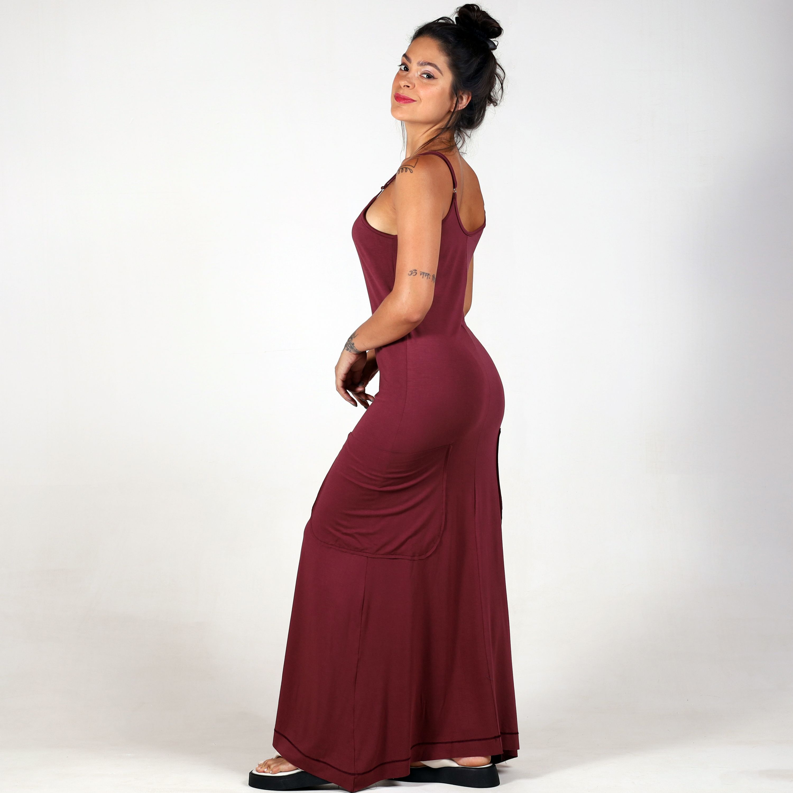 Vestido cor best sale vinho longo