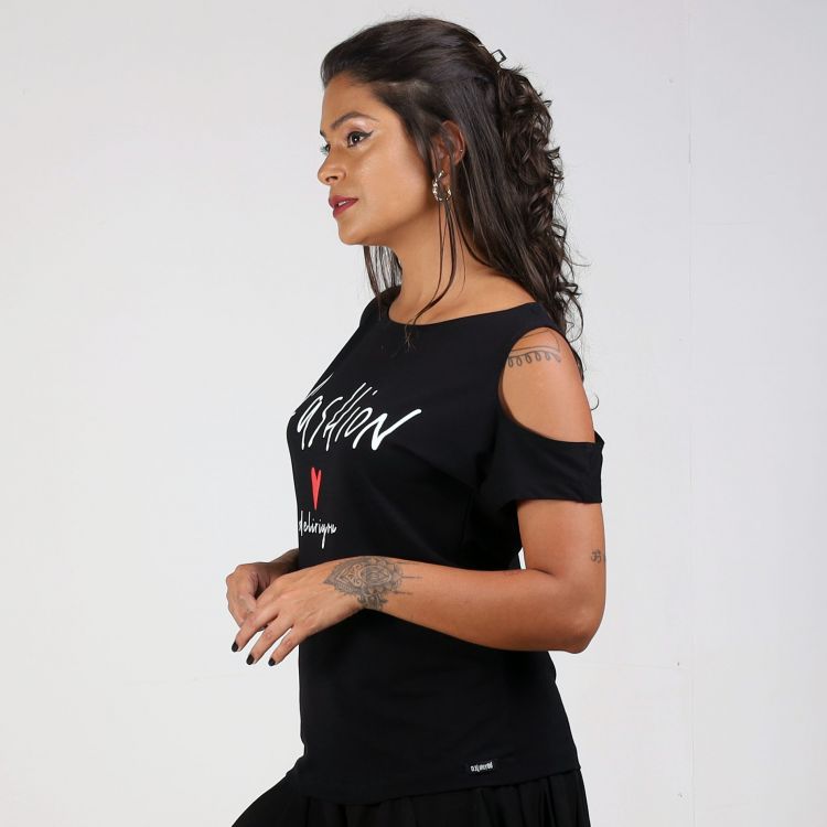 Blusa Fashion Ombro Vazado