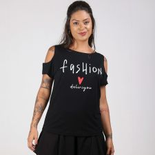 Blusa Fashion Ombro Vazado