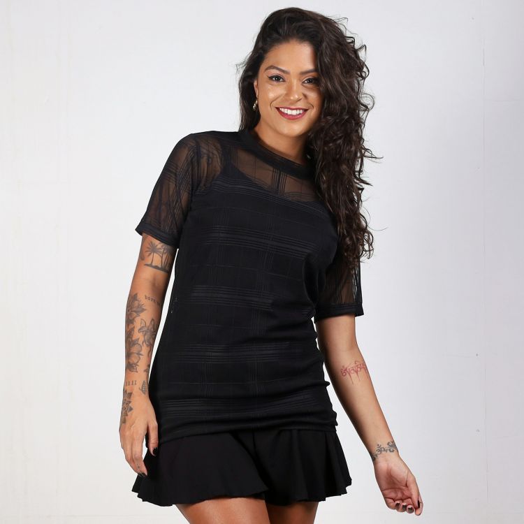 Blusa Max Tule Xadrez