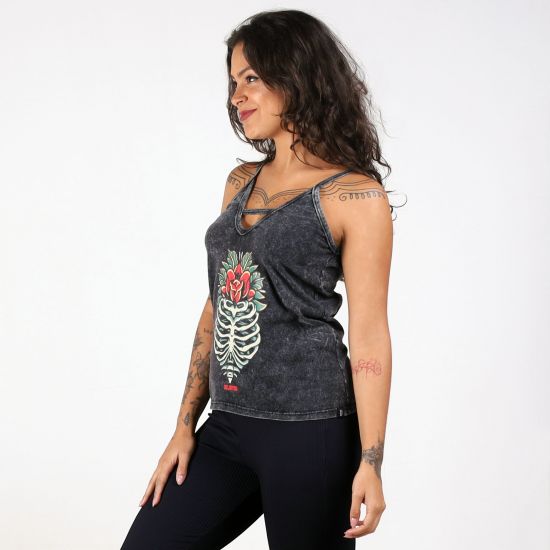 Blusa Alça Flower Spine Estonada
