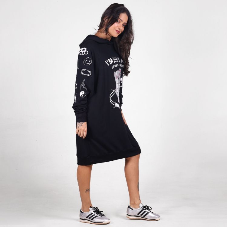 Vestido Moletom I'm Just a Kid Black