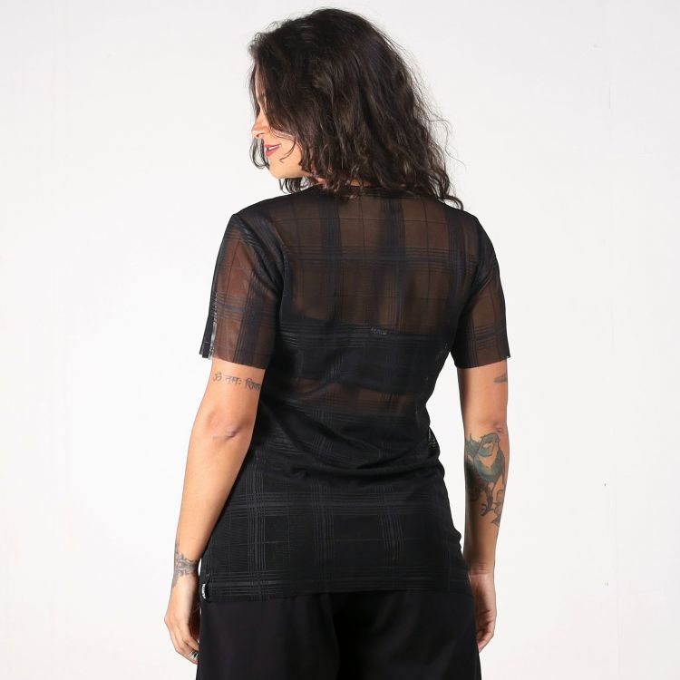 Blusa Tule Xadrez Deliriyou Rock