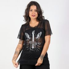 Blusa Tule Xadrez Deliriyou Rock