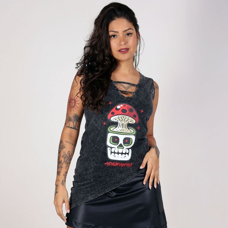 Blusa Estonada Assimétrica Mushroom
